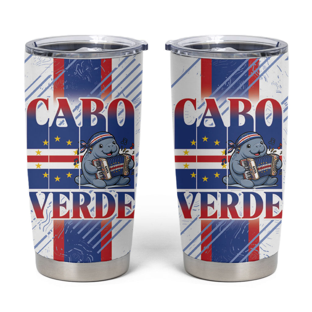 Accordion Gaita Cabo Verde Tumbler Cup Cape Verdean Instrument Cute Manatee