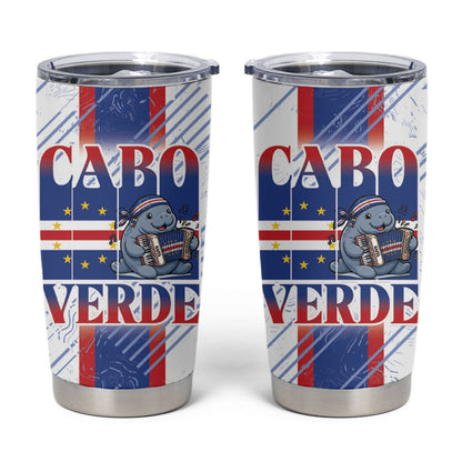 Accordion Gaita Cabo Verde Tumbler Cup Cape Verdean Instrument Cute Manatee