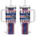 Accordion Gaita Cabo Verde Tumbler With Handle Cape Verdean Instrument Cute Manatee