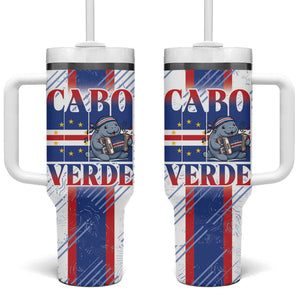 Accordion Gaita Cabo Verde Tumbler With Handle Cape Verdean Instrument Cute Manatee