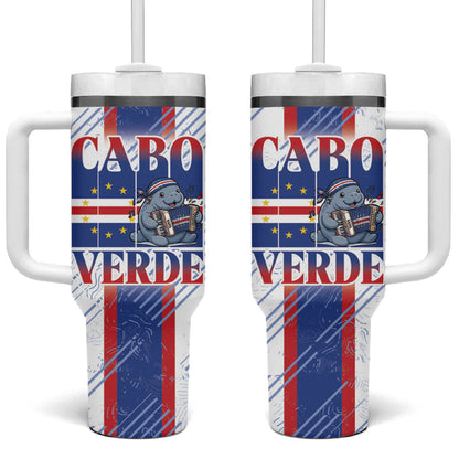 Accordion Gaita Cabo Verde Tumbler With Handle Cape Verdean Instrument Cute Manatee