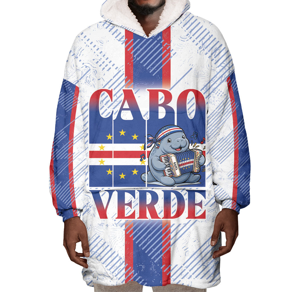 Accordion Gaita Cabo Verde Wearable Blanket Hoodie Cape Verdean Instrument Cute Manatee