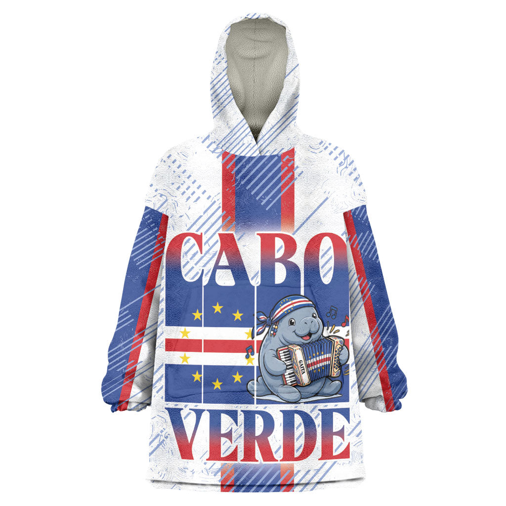 Accordion Gaita Cabo Verde Wearable Blanket Hoodie Cape Verdean Instrument Cute Manatee