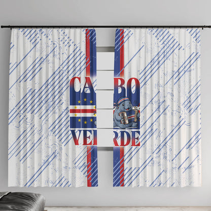 Accordion Gaita Cabo Verde Window Curtain Cape Verdean Instrument Cute Manatee