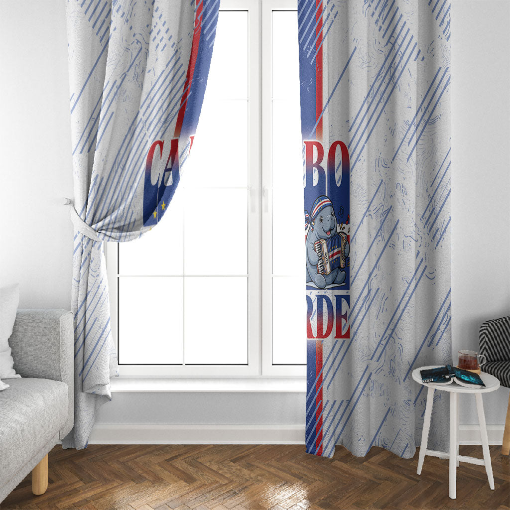 Accordion Gaita Cabo Verde Window Curtain Cape Verdean Instrument Cute Manatee