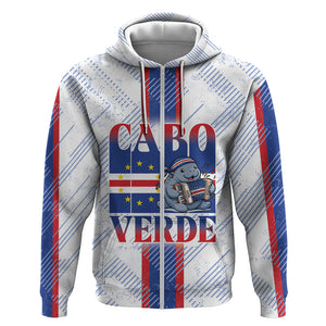 Accordion Gaita Cabo Verde Zip Hoodie Cape Verdean Instrument Cute Manatee