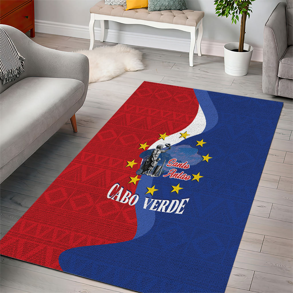 Santo Antao Cabo Verde Area Rug Map With Me Maia Statue African Pattern
