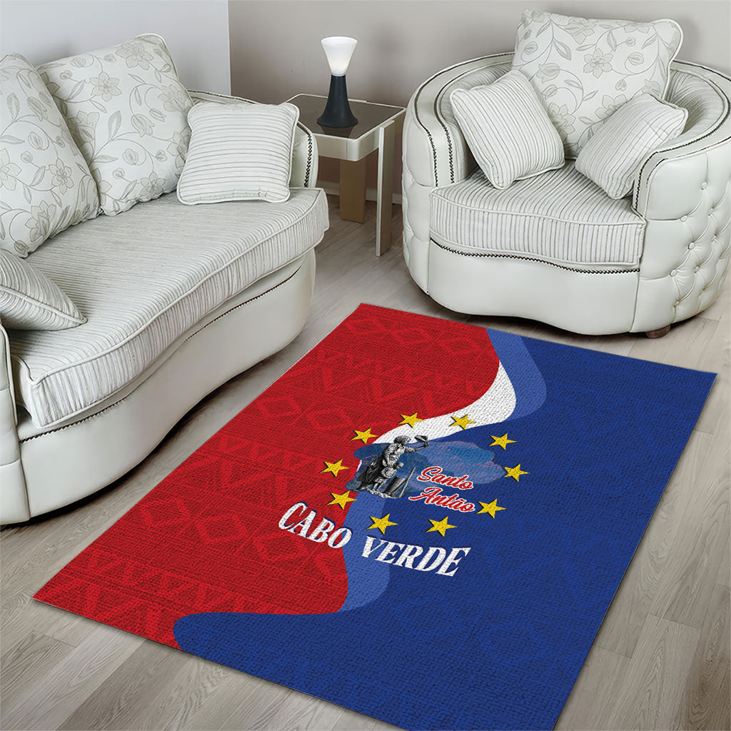 Santo Antao Cabo Verde Area Rug Map With Me Maia Statue African Pattern