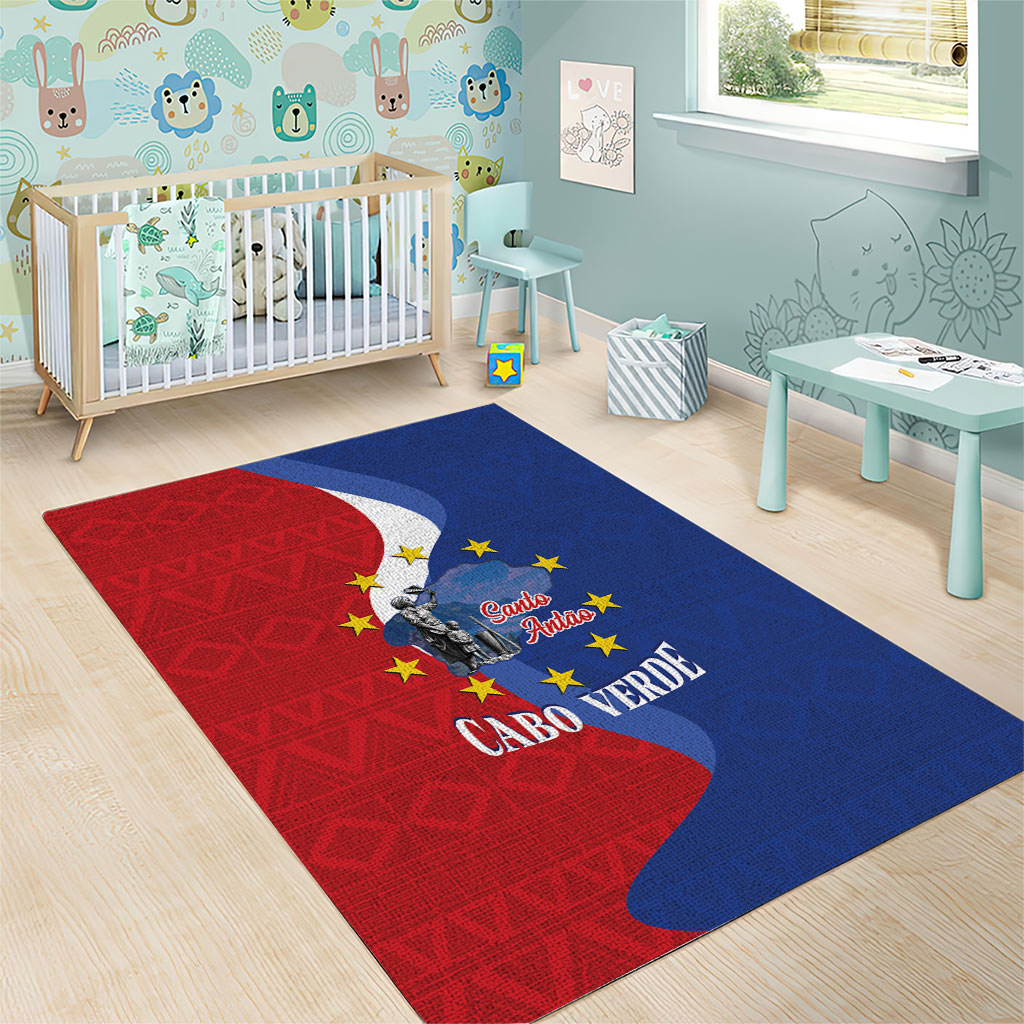 Santo Antao Cabo Verde Area Rug Map With Me Maia Statue African Pattern