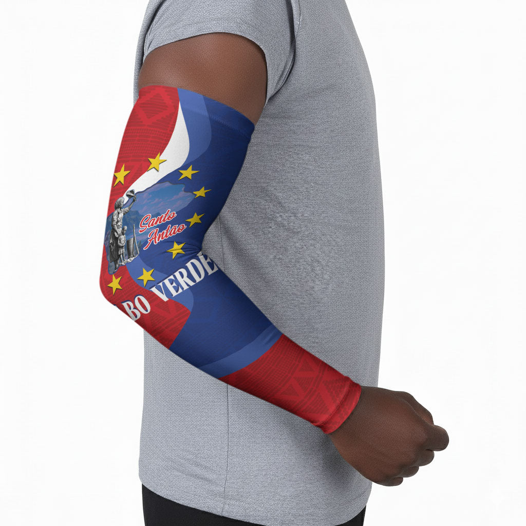 Santo Antao Cabo Verde Arm Sleeves Map With Me Maia Statue African Pattern