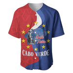 Santo Antao Cabo Verde Baseball Jersey Map With Me Maia Statue African Pattern