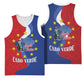 Santo Antao Cabo Verde Basketball Jersey Map With Me Maia Statue African Pattern