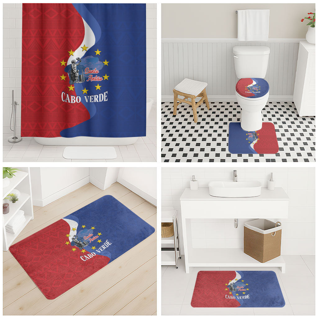 Santo Antao Cabo Verde Bathroom Set Map With Me Maia Statue African Pattern