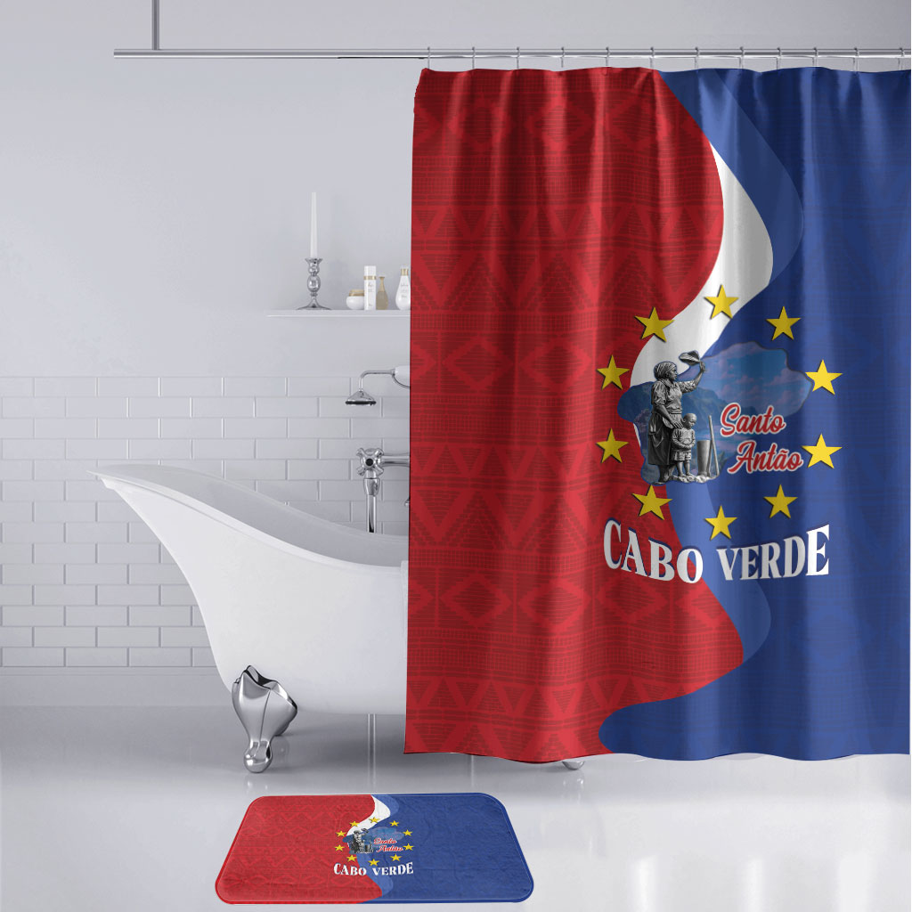 Santo Antao Cabo Verde Bathroom Set Map With Me Maia Statue African Pattern