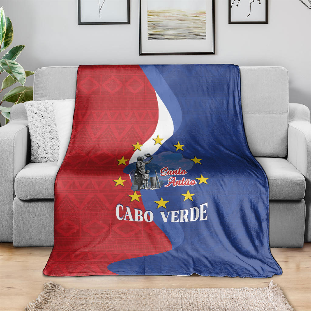 Santo Antao Cabo Verde Blanket Map With Me Maia Statue African Pattern