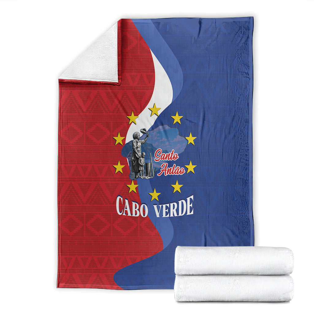 Santo Antao Cabo Verde Blanket Map With Me Maia Statue African Pattern