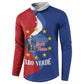 Santo Antao Cabo Verde Button Sweatshirt Map With Me Maia Statue African Pattern