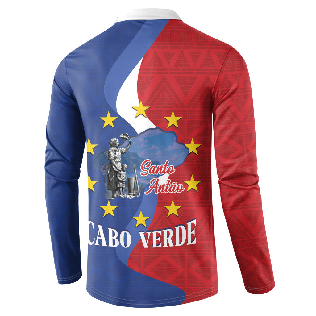 Santo Antao Cabo Verde Button Sweatshirt Map With Me Maia Statue African Pattern