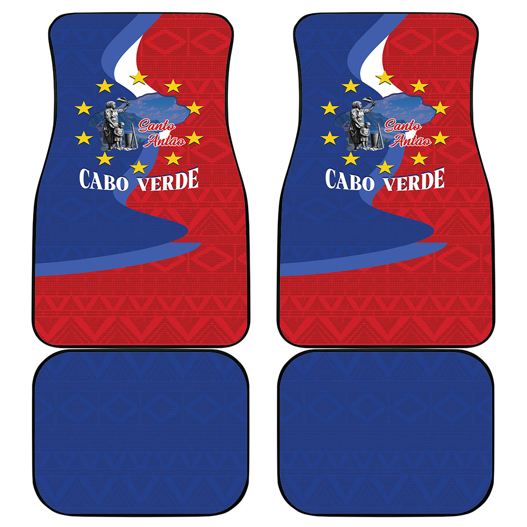 Santo Antao Cabo Verde Car Mats Map With Me Maia Statue African Pattern
