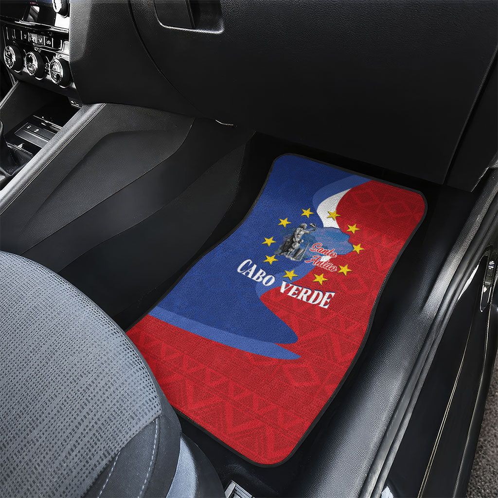 Santo Antao Cabo Verde Car Mats Map With Me Maia Statue African Pattern