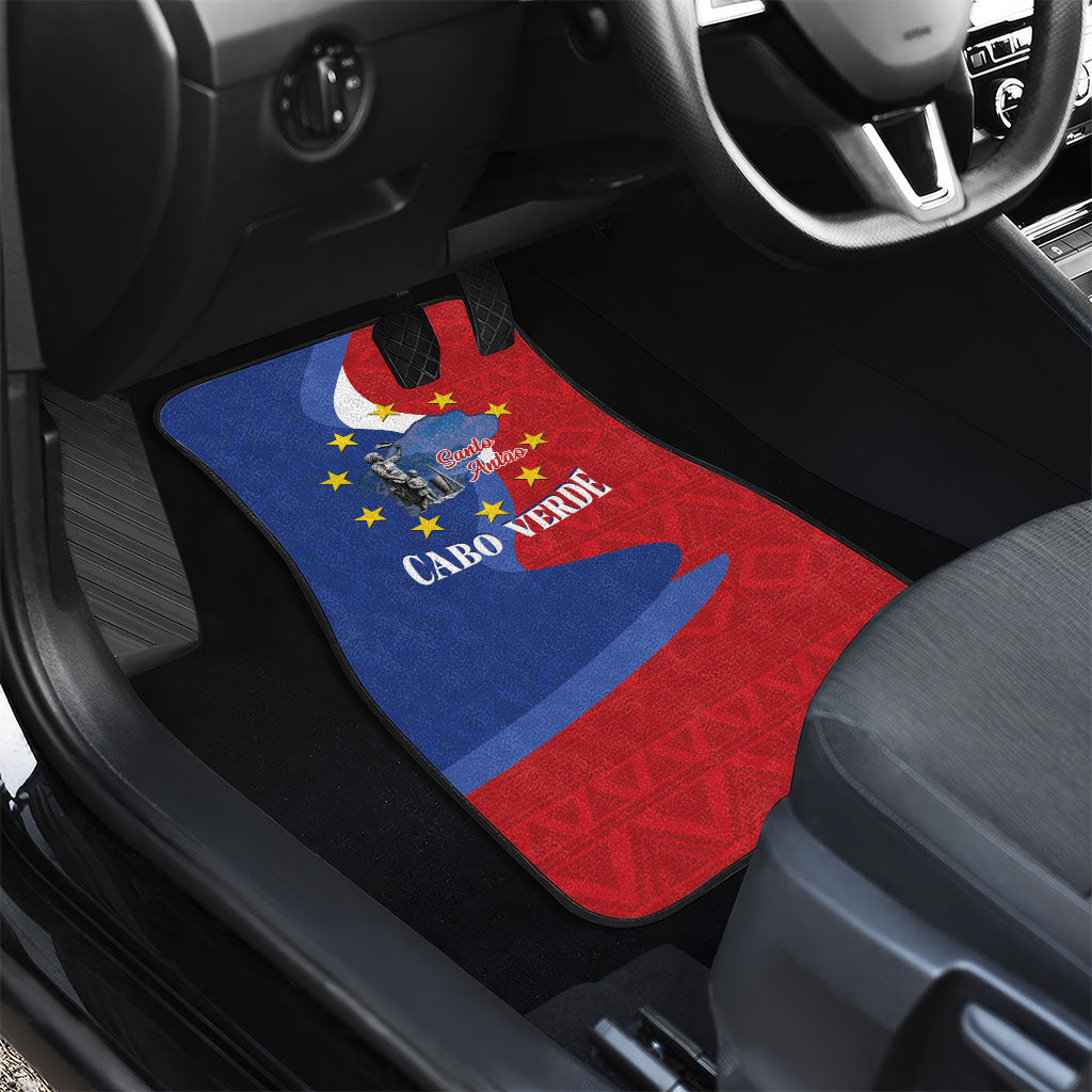 Santo Antao Cabo Verde Car Mats Map With Me Maia Statue African Pattern