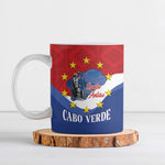 Santo Antao Cabo Verde Ceramic Mug Map With Me Maia Statue African Pattern