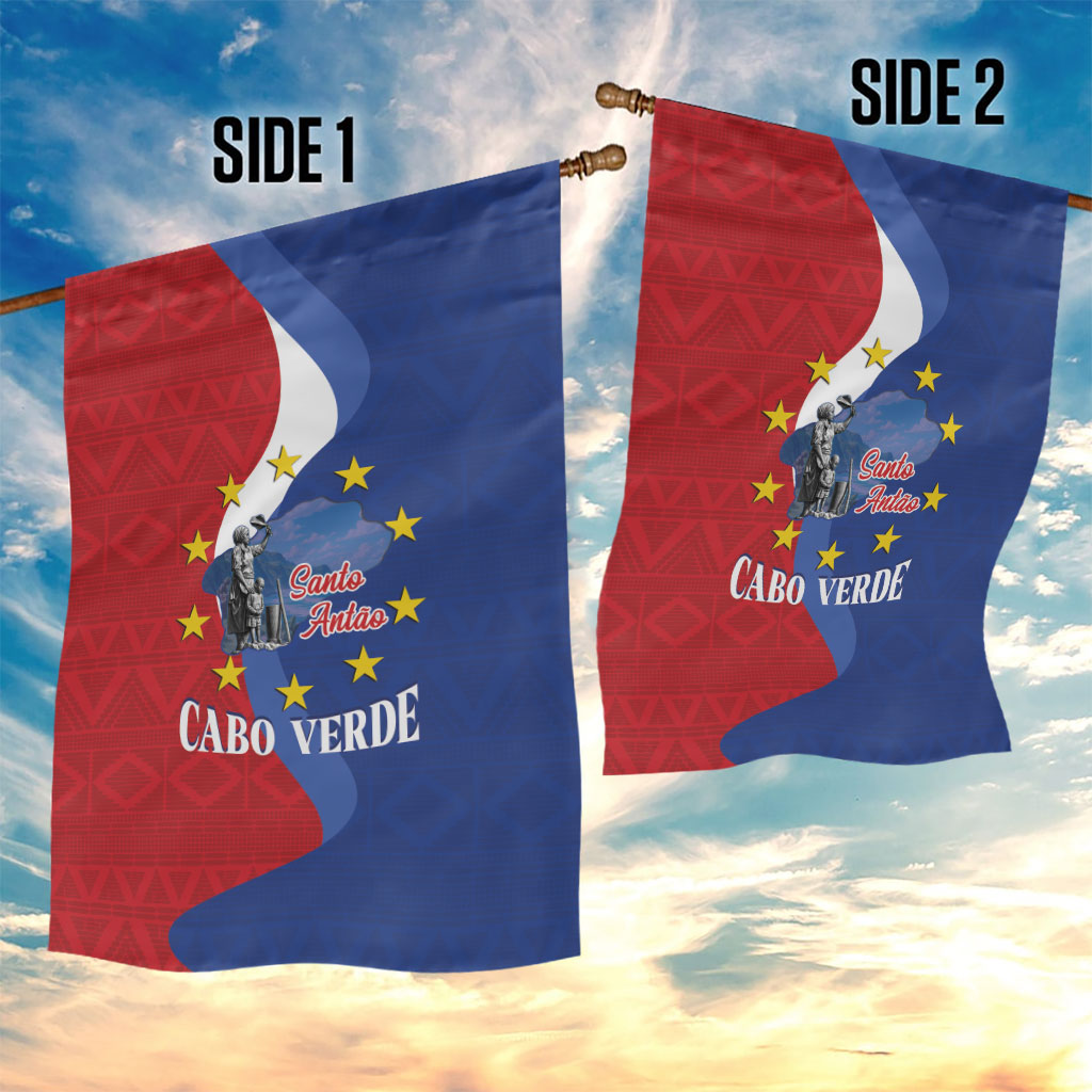 Santo Antao Cabo Verde Garden Flag Map With Me Maia Statue African Pattern