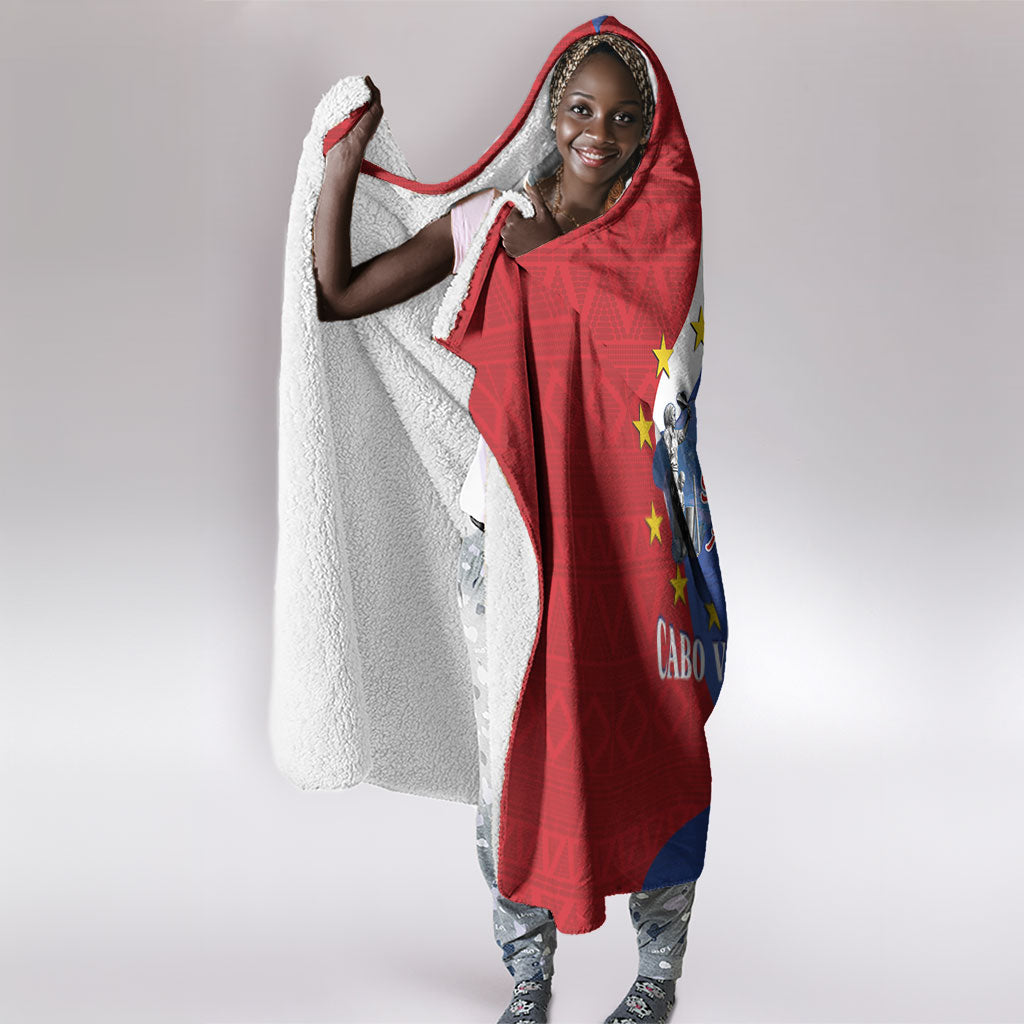 Santo Antao Cabo Verde Hooded Blanket Map With Me Maia Statue African Pattern