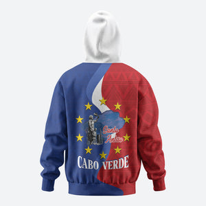 Santo Antao Cabo Verde Hoodie Map With Me Maia Statue African Pattern