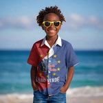 Santo Antao Cabo Verde Kid Hawaiian Shirt Map With Me Maia Statue African Pattern