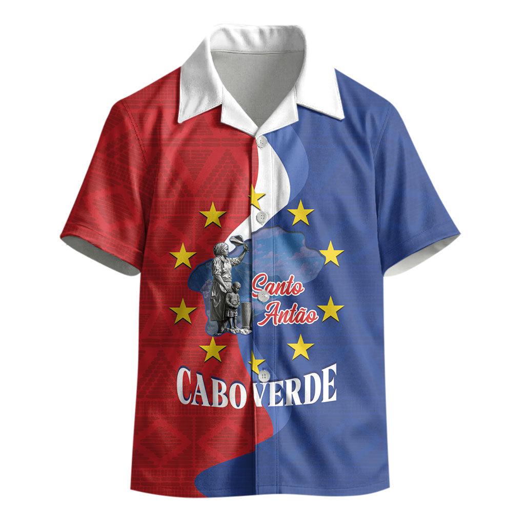 Santo Antao Cabo Verde Kid Hawaiian Shirt Map With Me Maia Statue African Pattern