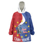 Santo Antao Cabo Verde Kid Wearable Blanket Hoodie Map With Me Maia Statue African Pattern