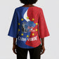 Santo Antao Cabo Verde Kimono Sleeve Blouse Map With Me Maia Statue African Pattern