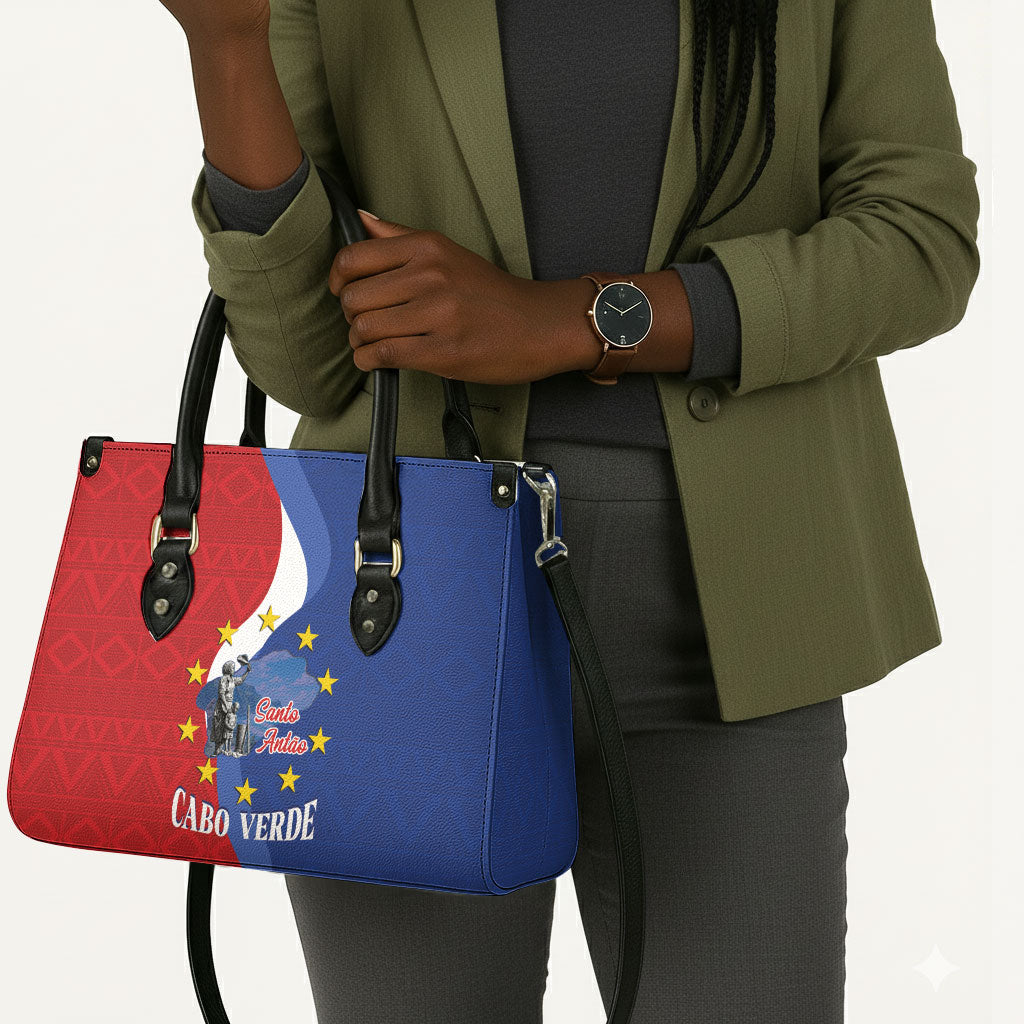 Santo Antao Cabo Verde Leather Bag Map With Me Maia Statue African Pattern
