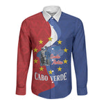 Santo Antao Cabo Verde Long Sleeve Button Shirt Map With Me Maia Statue African Pattern