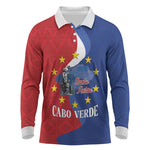 Santo Antao Cabo Verde Long Sleeve Polo Shirt Map With Me Maia Statue African Pattern