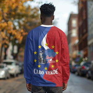 Santo Antao Cabo Verde Long Sleeve Shirt Map With Me Maia Statue African Pattern