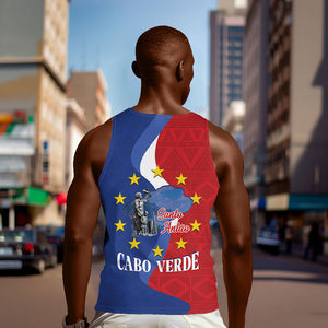 Santo Antao Cabo Verde Men Tank Top Map With Me Maia Statue African Pattern