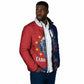 Santo Antao Cabo Verde Padded Jacket Map With Me Maia Statue African Pattern