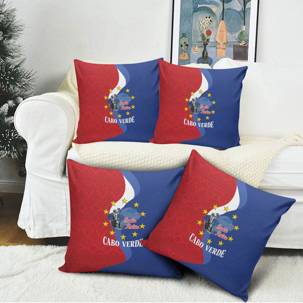 Santo Antao Cabo Verde Pillow Cover Map With Me Maia Statue African Pattern