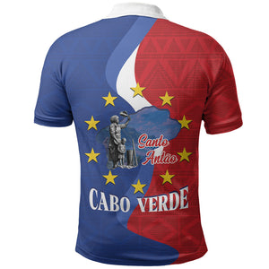 Santo Antao Cabo Verde Polo Shirt Map With Me Maia Statue African Pattern