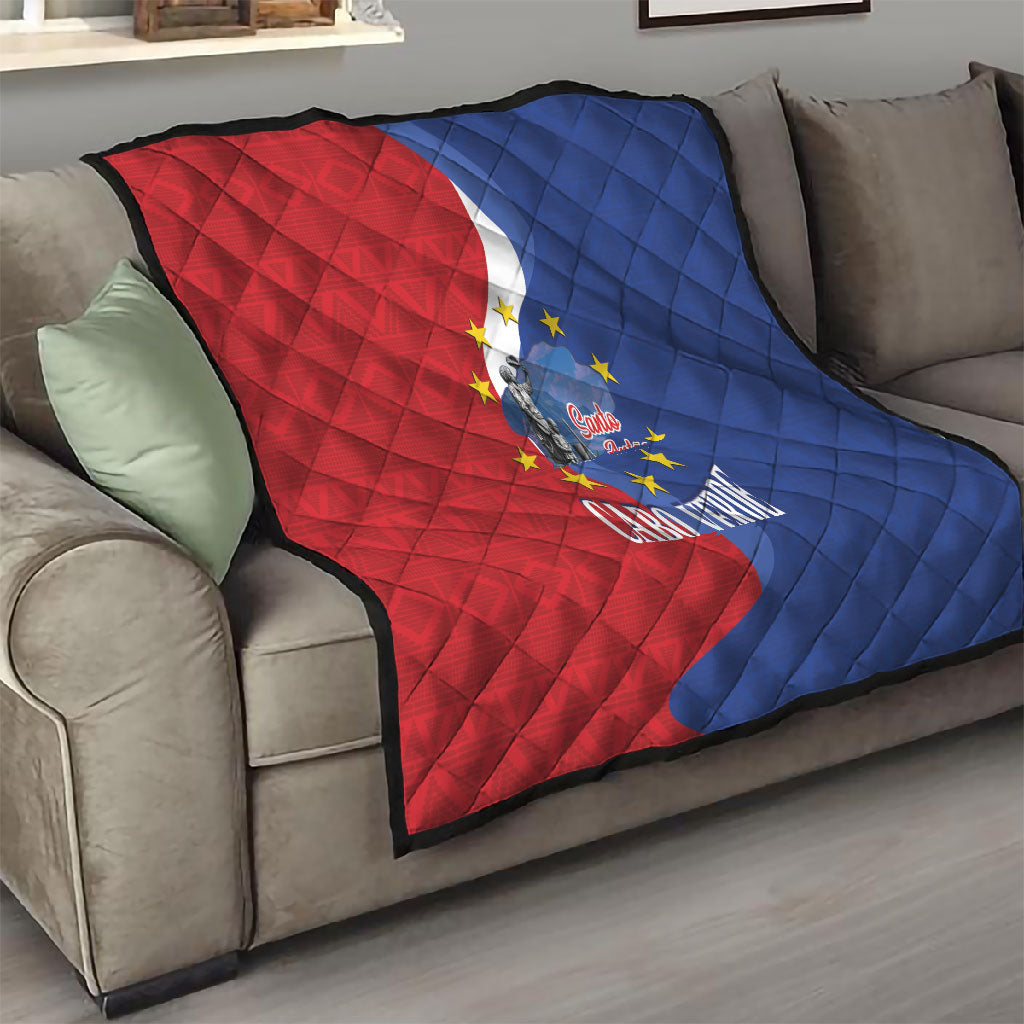 Santo Antao Cabo Verde Quilt Map With Me Maia Statue African Pattern