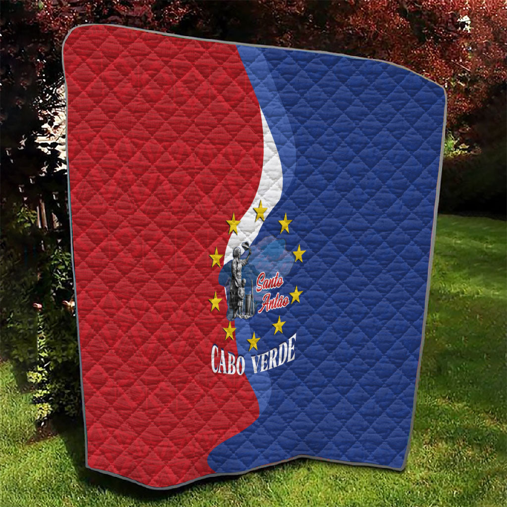 Santo Antao Cabo Verde Quilt Map With Me Maia Statue African Pattern