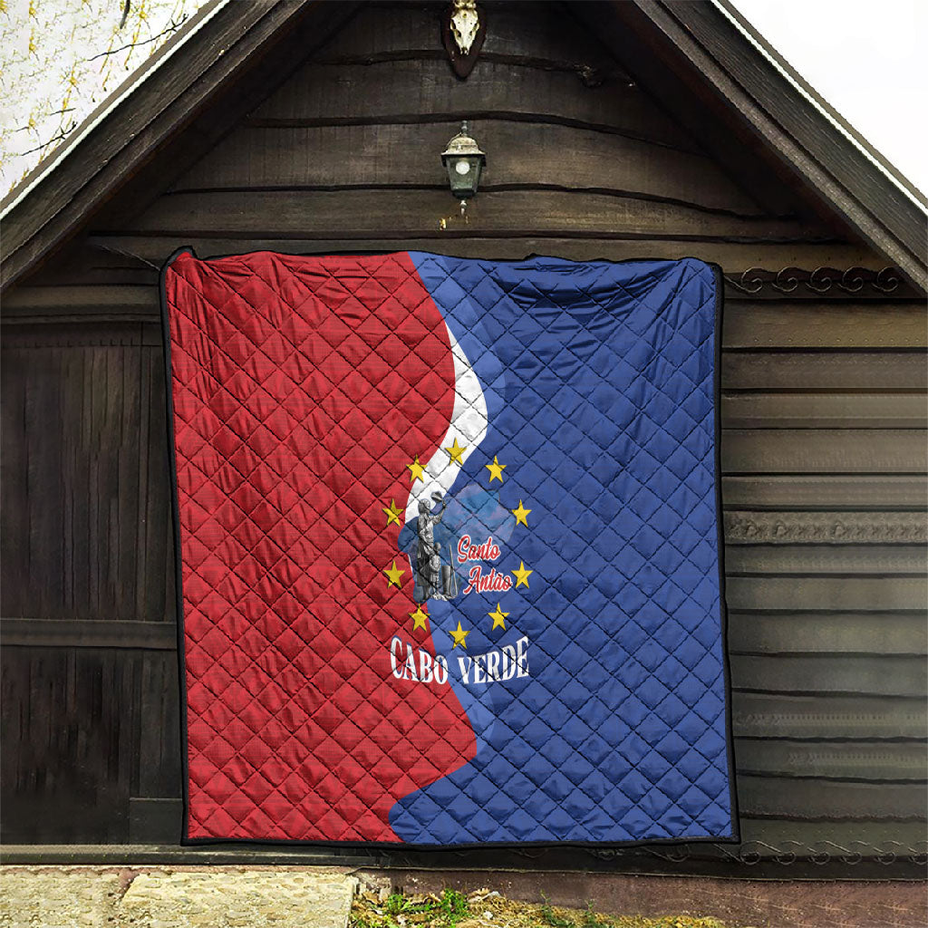 Santo Antao Cabo Verde Quilt Map With Me Maia Statue African Pattern