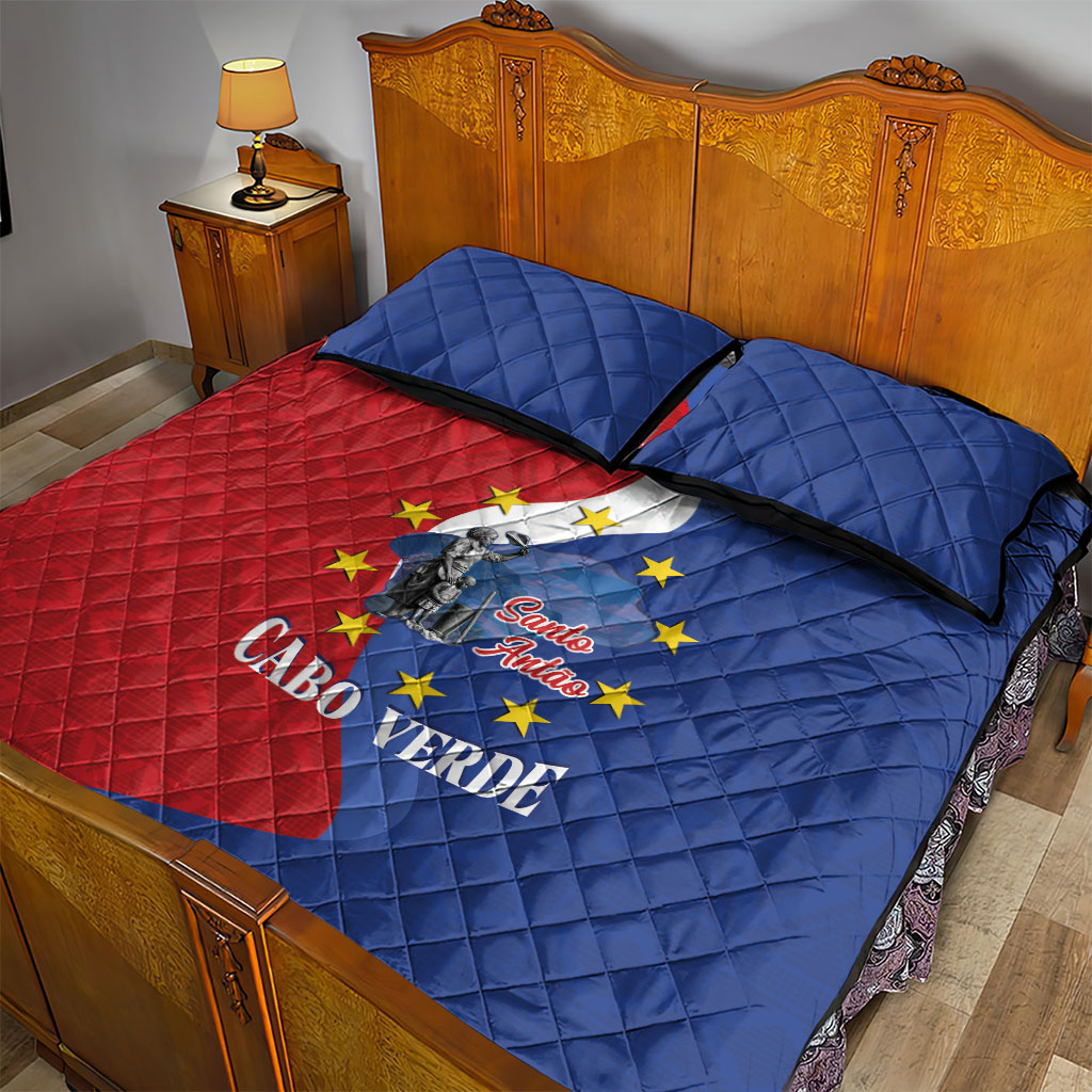 Santo Antao Cabo Verde Quilt Bed Set Map With Me Maia Statue African Pattern