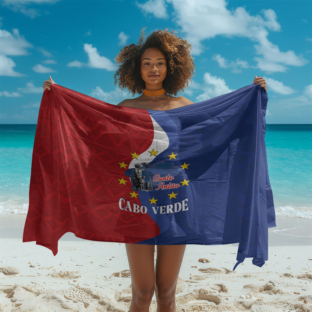 Santo Antao Cabo Verde Sarong Map With Me Maia Statue African Pattern