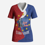 Santo Antao Cabo Verde Scrub Top Map With Me Maia Statue African Pattern