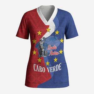 Santo Antao Cabo Verde Scrub Top Map With Me Maia Statue African Pattern