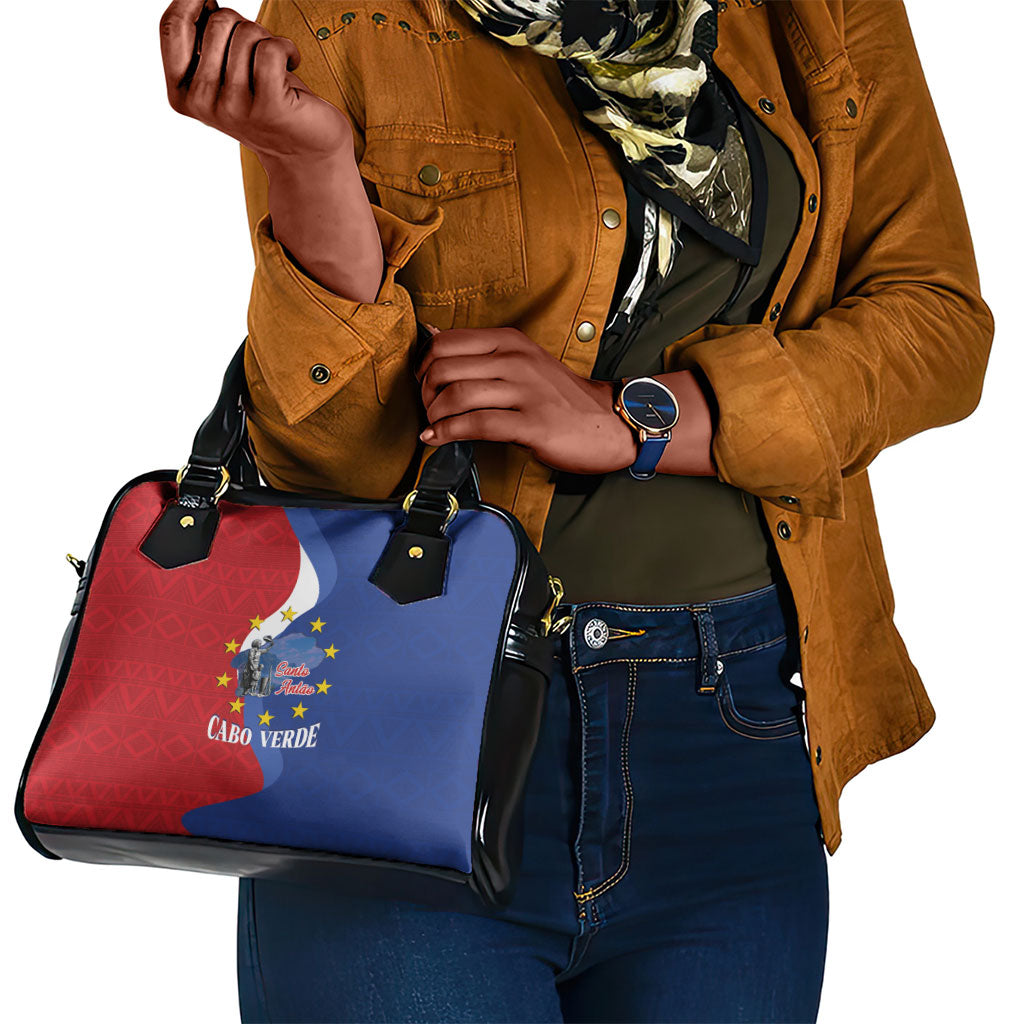 Santo Antao Cabo Verde Shoulder Handbag Map With Me Maia Statue African Pattern