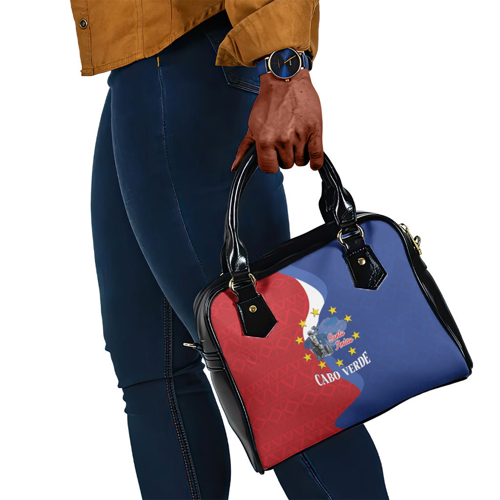 Santo Antao Cabo Verde Shoulder Handbag Map With Me Maia Statue African Pattern
